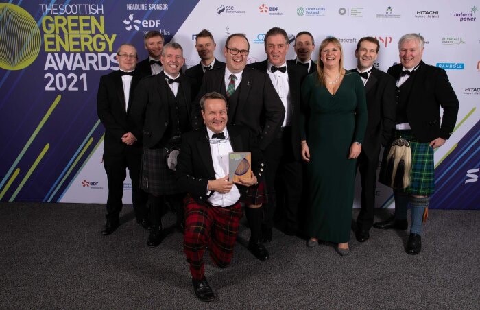 The Natural Power team a The Scottish Green Energy Awards 2021