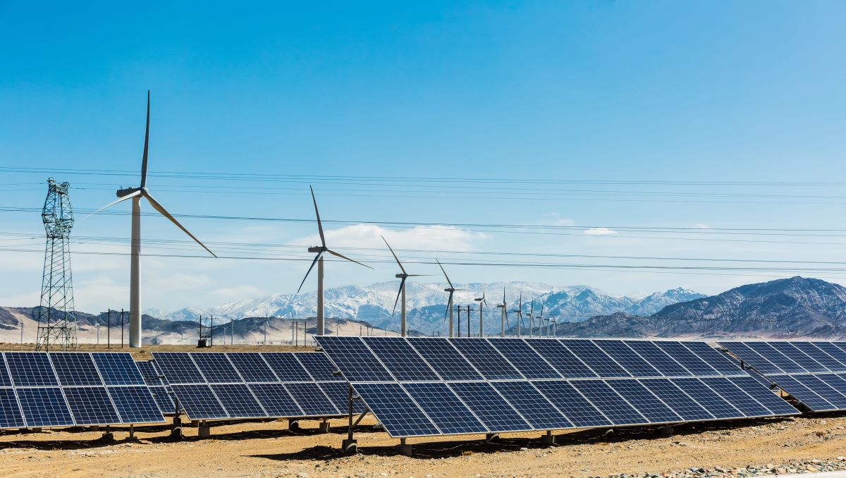 wind farm solar array