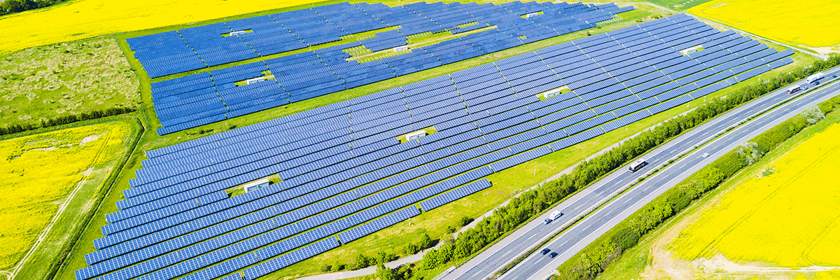 Solar farm near dual carriageway