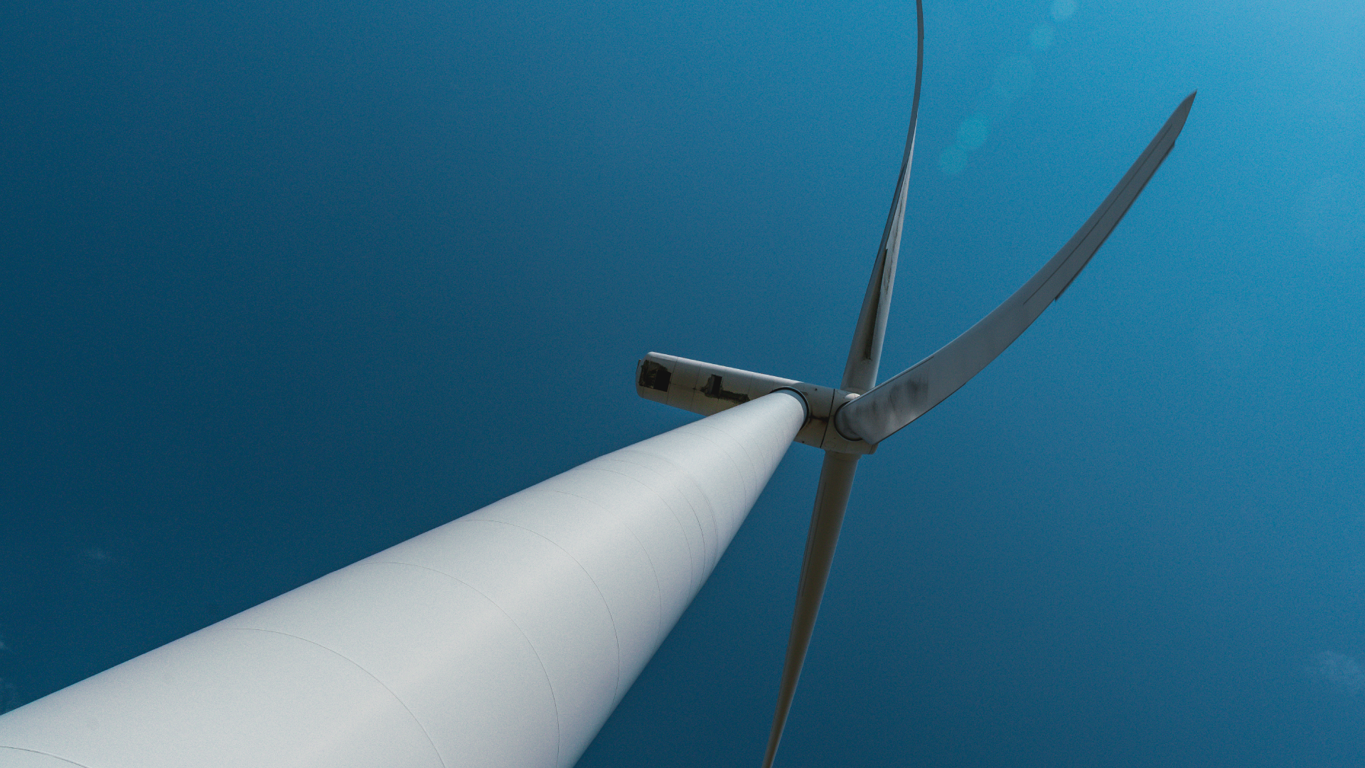 Upwards view of wind turbine Upwards view of wind turbine