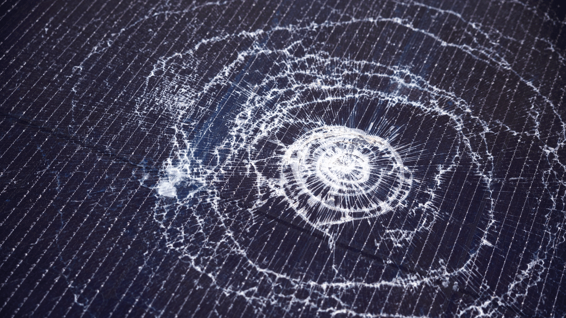 Hail damage to a solar panel