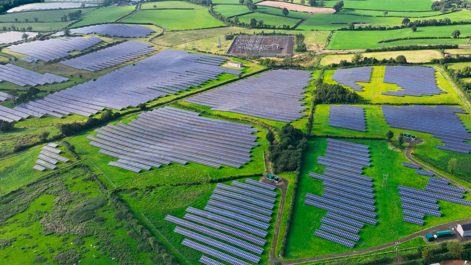 Solar farm in the Irish countryside