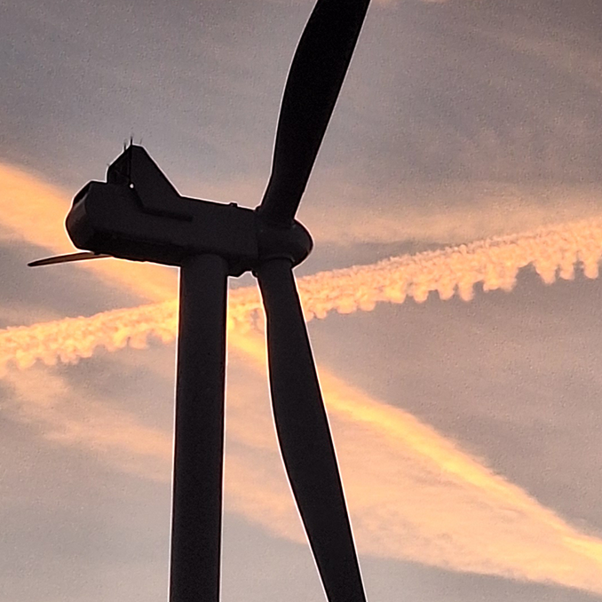 Wind turbine and sunset