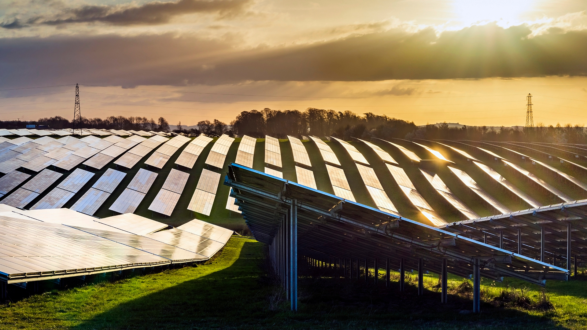 Solar PV farm with run rays