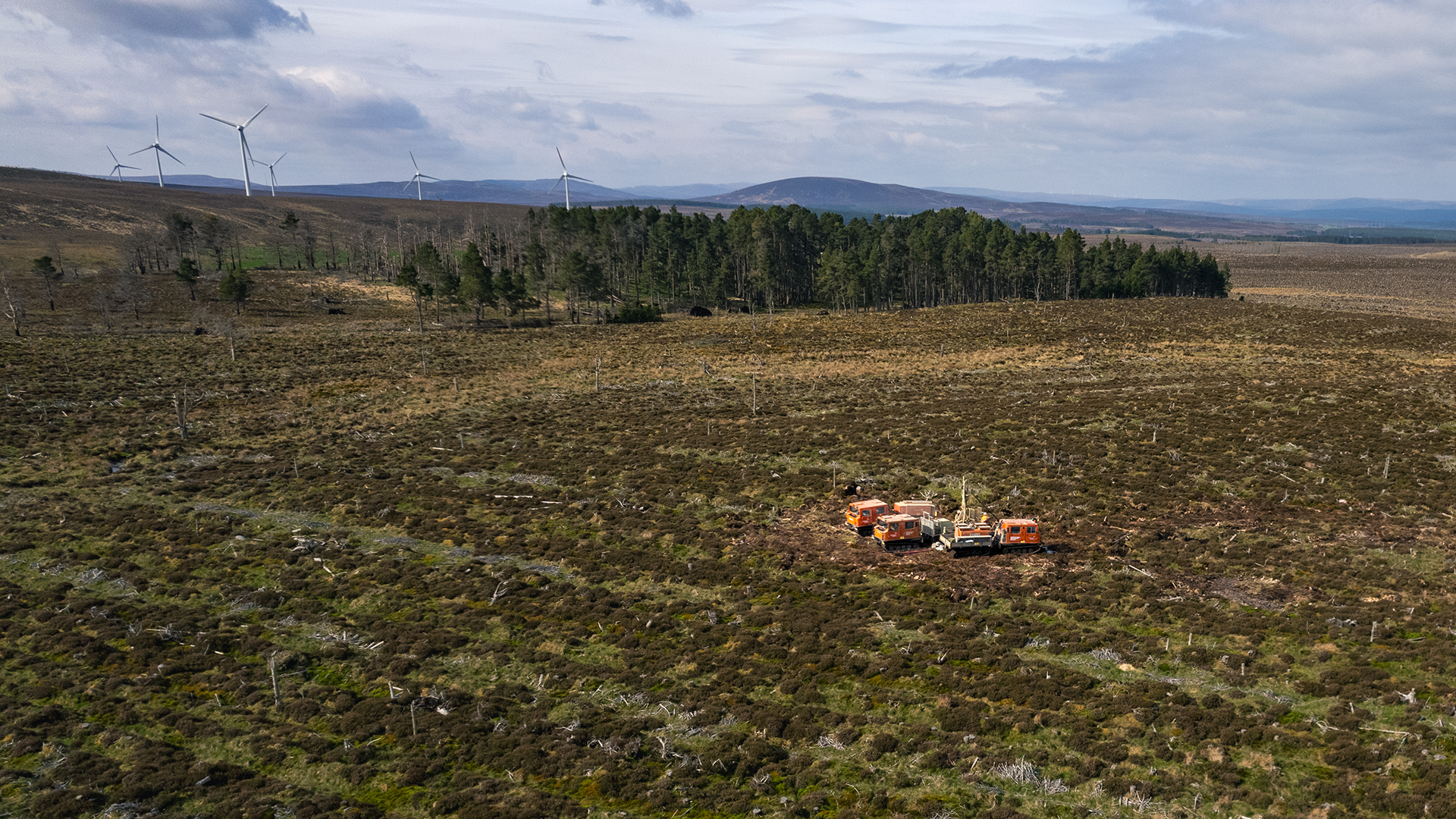 Ground investigations on Scottish wind farm site